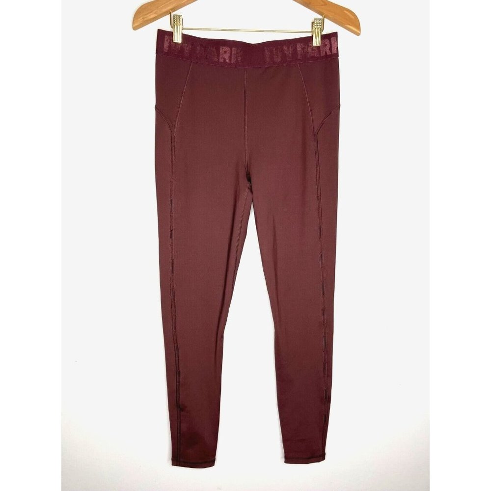 IVY PARK Maroon Red Leggings Pants Women's Size Large Side Cutouts New
